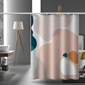 Pikkukuva 1 / 5: Boho Modern Fabric Shower Curtain Mid Century Abstract Mountain