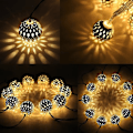 Miniatyrbillede 1 af 5: 9,8ft 30 LED Globe String Lights, Sølv Marokkansk Fest Ophæng