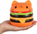 3-pack mjuka katt hamburgare leksaker 3D Squishy leksaker stressavlastning Squ