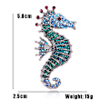 Miniatyrbillede 3 af 5: Rhinestone Seahorse Brosche Sødyr Mode Fest Brosche Kvinder