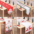 Miniatyrbillede 2 af 4: Julebordflag dobbeltlags bomuld og linned kreativt tryk snemand gammel mand bordmåtte atmosfære julepynt