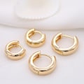 Miniatyrbillede 1 af 5: 2 stk. Simple Runde Stud Øreringe 14k Guldbelagt Koreansk Stil Stu