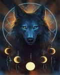 Diamantmålning för vuxna Wolf Moon 5D Digital Diamond Art Pain