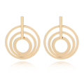 Miniatyrbillede 1 af 3: Store cirkelformede creoler Multi Loops Guld Sølv Mat Geometriske creoler E