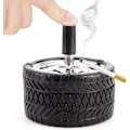Miniatyrbild 1 av 5: Askkopp i rostfritt stål, askkopp i metall, roterande askkopp