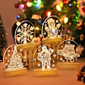 Miniatyrbillede 5 af 5: Julevindueslys Dekorationer, Juledekoration, Jule-Sengebord Natlys Festlig Soveværelse Dekoration - Glædelig Jul