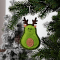Miniatyrbillede 4 af 5: 3 stk. juletræshæng i filt - avocado