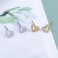 Miniatyrbillede 2 af 4: 14K Gult Guld Simuleret Diamant CZ Åbent Hjerte Brusk Piercing