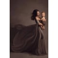 Miniatyrbillede 5 af 5: Maternity Chiffon Havfrue Kjole Off Shoulder Drop Ærmer Tilpasset