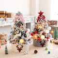 Miniatyrbild 5 av 5: 45cm Bordssmycke Julgran, Konstgjord Mini Julgran med LED-lampor och Julgranspynt (rosa)