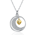 Miniatyrbild 2 av 5: s925 sterlingsilver halsband Måne kärlek romantisk graverad geomet
