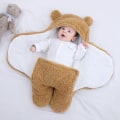 Miniatyrbilde 2 av 3: Unisex baby swaddle teppe, barnepass lerret veske, hette swaddl