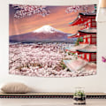 Miniatyrbillede 5 af 5: Asiatisk japansk vægtæppe Fuji bjerg vægtæppe Japan pagode
