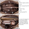 Miniatyrbillede 6 af 7: 4 stk. Kvinders Mode Læder Håndtasker Tote Bag Skuldertaske Top Håndtag Satchel Pung med Vedhæng Sæt - Guld