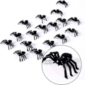 Miniatyrbilde 3 av 5: 100 stk 2,2 cm sorte plast edderkopp leketøy Halloween morsom spøk