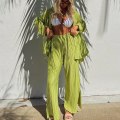 Miniatyrbilde 5 av 5: Kvinners Casual Outfits Set 2 Piece Plissert Lang Ermet Løs Passform