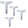 Miniatyrbillede 1 af 5: 4 stk. Metal Møbelben, Moderne Jern Diamant Trekant Møbelfødder DIY Udskiftning Sort til Skab Skab Sofa Sofa Stol Ottoman - sølv 10cm
