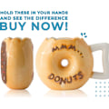 Miniatyrbilde 4 av 5: Keramisk Donut Krus – Deilig sjokoladeglasert Donut Krus med strø