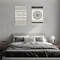 Miniatyrbild 2 av 5: 2 stycken Macrame vävda gobelänger Bohemian Mandala gobelänger Geom