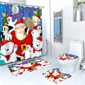 Miniatyrbild 1 av 5: 4-pack Julduschsärd, Vattentät, Hålfri, Duschdraperi Set, Toalettpartition, Duschtelt, Duschöverdrag, Badrumsdraperi (med Krokar) four-piece set