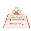 Miniatyrbilde 3 av 4: 5 stk 3D juleklokker tredimensjonalt gratulasjonskort jul