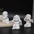 Miniatyrbillede 3 af 5: 3 stk. Vis Angel Statue Resin Se Intet Ondt Hør Intet Ondt Tal Intet Ondt