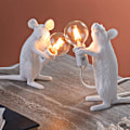 Miniatyrbilde 5 av 5: 3 stk Mus Resin Bordlampe Dyrelamper Stue Spisestue Soverom