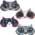 Miniatyrbild 1 av 5: 4-pack sovmask, djur sovmask mjuk fluffig ögonmask