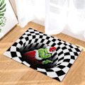 Miniatyrbillede 2 af 5: Illusion Dørmåtte, Skridsikker Dørmåtte Juledekoration, 3D Visu
