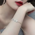 Miniatyrbillede 3 af 5: Dames Mode Armbånd Mikro Sæt Håndværk Fuld Diamant Kronblad Brac