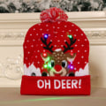 Miniatyrbilde 2 av 4: LED Julehatt 2 Stykker LED Fargerik Julehatt Fawn Strikket
