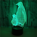 Miniatyrbillede 1 af 5: Penguin 3D lys 7 farve touch lys stereoskopisk 3D vision lys