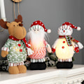 Miniatyrbild 4 av 5: Nya juldekorationer lysande tomte snögubbe älg docka O