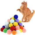 Miniatyrbild 1 av 4: 30-pack mjuka pompombollar av hög kvalitet för katter - lätta, interaktiva