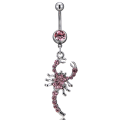 Miniatyrbilde 3 av 5: 3 Dyre Navel Kvinner Skorpion Krystall Navlestreng Ring Stainl