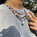 Miniatyrbillede 5 af 5: Boho chic alien bead brev multilayer kombineret stablet slid mænd