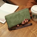 Miniatyrbillede 1 af 6: Lynlås Tegnebog til Kvinder Lysegrøn Håndledsrem Tegnebog til Kvinder Kvinders Lille Clutch Håndtaske Lang Slank Vegan Læder Tegnebog Pung til Kvinder - grøn
