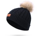 Miniatyrbillede 2 af 5: 2 stk. Børne Vinterhatte og Halsklæde Sæt Baby Beanie Dobbelt Pom Pom Toddler Vinterhat til 1-8 År Gamle Drenge og Piger. black