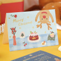 Miniatyrbilde 5 av 5: 4 x Bronzing Folding Julehilsningskort Julesesong B