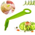 3PCS Grön Plast Spiral Gurk Skärare