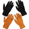 Miniatyrbillede 1 af 6: 2 par kvinders vinter touch screen handsker varme fleeceforet kni