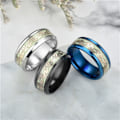 Miniatyrbilde 1 av 5: Dragon Glow in the Dark Rustfritt Stål Comfort Fit Band Ring-3p