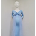 Miniatyrbillede 3 af 3: Elegant Maternity Kjole Til Gravide - Slank Pasform Med Lang Hals