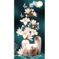Miniatyrbillede 1 af 6: DIY magnolia blomst diamantmaleri, multi-størrelse 40*60cm