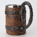 Miniatyrbild 2 av 5: Simulerad trä rostfritt stål mugg (550 ml)