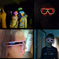 Miniatyrbillede 3 af 5: Lysende briller, LED EL Wire Neon Light Goggles Glowing Mask, S
