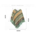 Miniatyrbilde 3 av 5: Ponchoer for kvinner, dameponchoer og wraps Vinter Retro Stilig Poncho Sjal for kvinner - Blå-brun