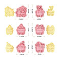 Miniatyrbillede 2 af 5: 6 stk./sæt Juletog småkageform stempel småkageform småkage