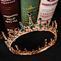 Pikkukuva 4 / 5: Crown Le Grand Palais Vihreä Strassit Tiara Morsiamen Hiukset Asuste