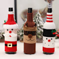 Miniatyrbillede 2 af 6: 3 stk. Julevinflaskesæt Juledekoration Tegneserie Strik